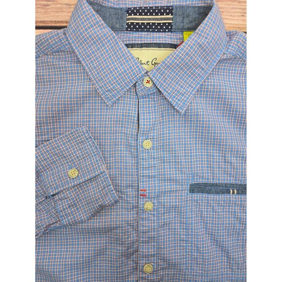 Robert Graham Mens Tailored Fit Blue Plaid Shirt Medium - Picture 3 of 13